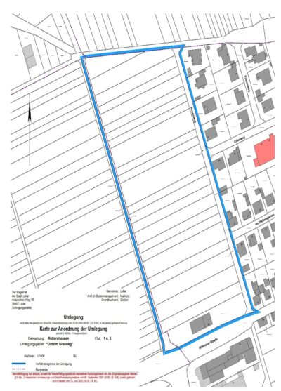 Plan zum Umlegungsverfahren